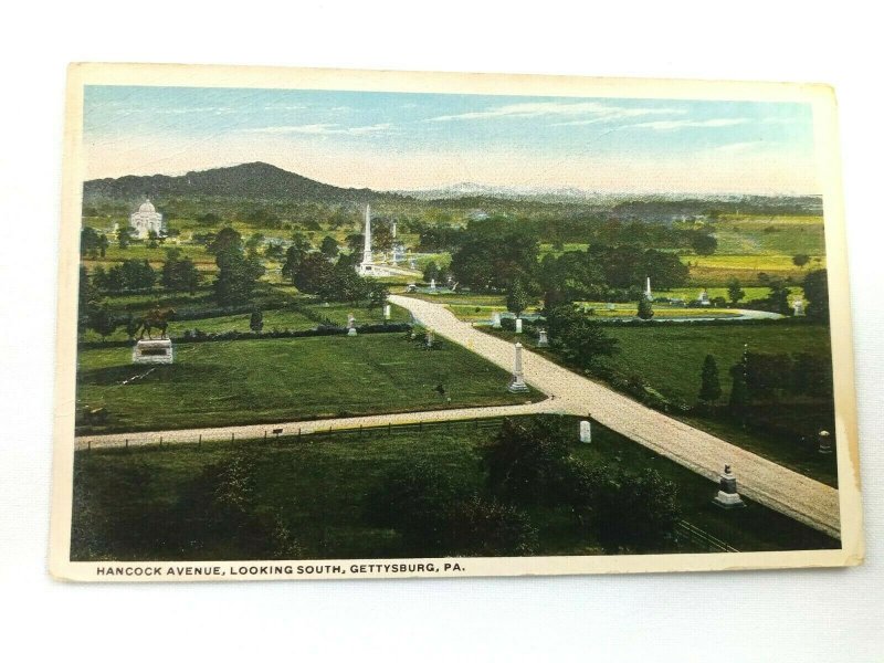 Gettysburg Pennsylvania, Hancock Avenue Looking South View from Tower, Postcard