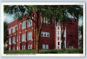 Atlantic Iowa IA Postcard East Side School House Exterior Building c1910 Vintage