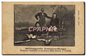 Old Postcard Lion Tamer Camillius Menagerie Franco Belge and Misses students ...