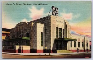 Santa Fe Depot Train Station Oklahoma City OK C1920s Postcard Y8