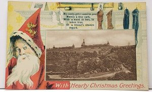 Hearty Christmas Greeting View of Halifax West View Park Postcard F14