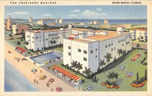 Miami Beach Florida President Madison Art Deco Vintage Postcard K63033