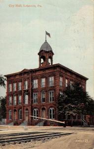 Lebanon Pennsylvania City Hall Street View Antique Postcard K90743