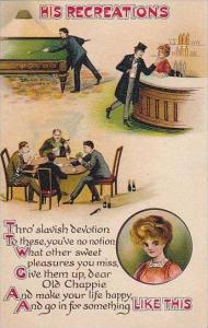 His Recreations Billiards Drinking Gambling