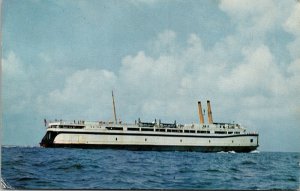 Vtg Ferry Del-mar-va between Little Creek Norfolk & Kiptopeke Beach VA Postcard