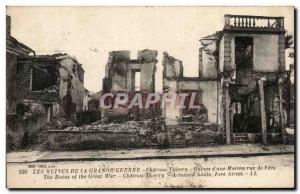 Postcard Ancient Ruins of the Great War Chateau Thierry Ruins of a house rue ...