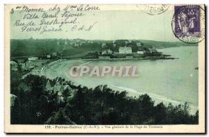 Old Postcard Perros Guirec General view of the Beach Trestraou