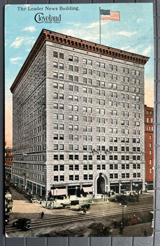 Vintage Postcard 1913 The Leader News Building Cleveland Ohio