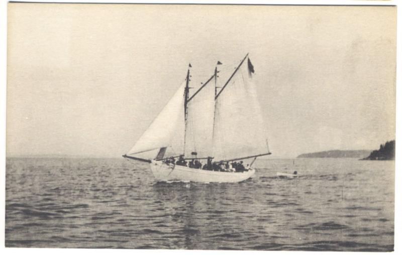 Harborside ME Schooner Grayling, Bay Crest Ship Postcard