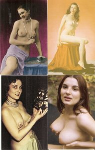 Nude postcards Lot of four (4) Modern repro of Classic Pin-Up  postcards