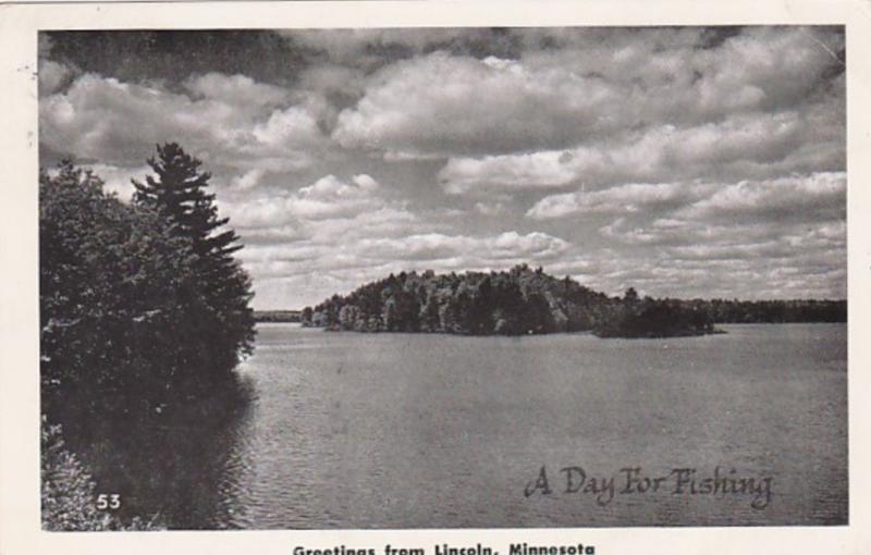 Minnesota Greetings From Lincoln Lake Scene 1951