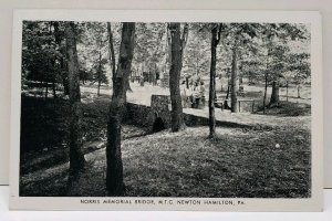 Newton Hamilton Pa Norris Mem Bridge M.T.C. Methodist Training Camp Postcard A18