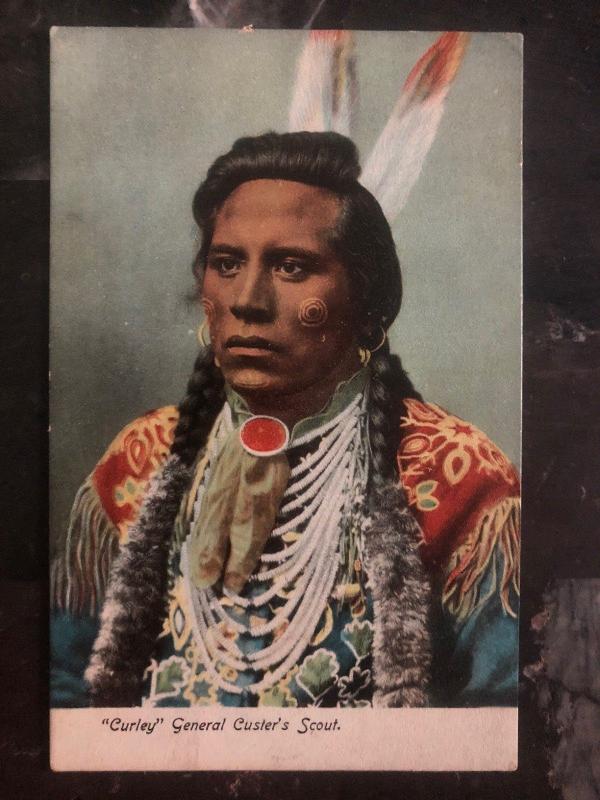 Mint PPC Picture Postcard Native American Indian Curley General Custer Scout