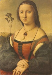 Raffaello. Maddalena Doni Fine art, painting nice modern Italian postcard