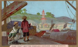 River Craft Meeting Newcastle Tea Company Old Advertising Postcard