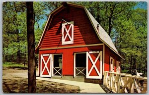 Akron Ohio 1950s Postcard Children's Zoo Red Barn