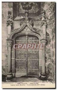 Old Postcard Charente Confolens St. Maximus Church Lateral Gate
