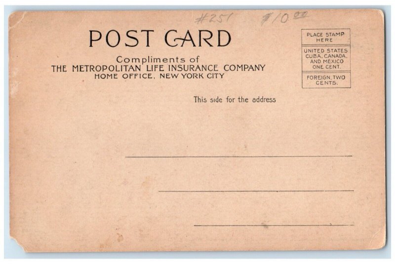 Metropolitan Life Insurance Co's Home Office Building Filing Station Postcard