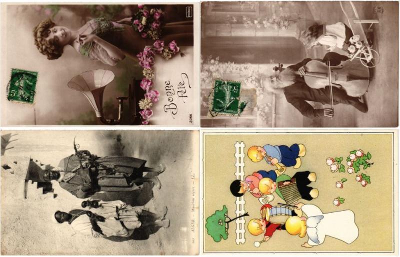 MUSIC INSTRUMENTS MUSIQUE 40 CPA pre - 1940