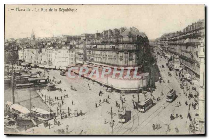 Postcard Old Marseille Rue de la Republique