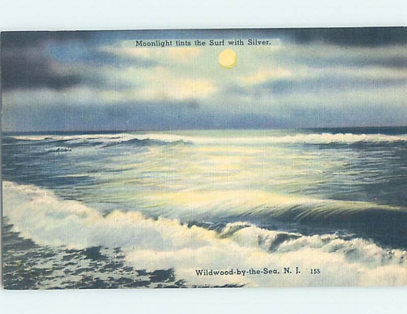 Linen WAVES ALONG SHORELINE Wildwood New Jersey NJ AD6748