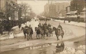 Washington DC Inaugural? Parade General Bell & Staff Real Photo Postcard