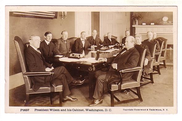 Real Photo, President Wilson and His Cabinet, Washington DC, Underwood and Un...