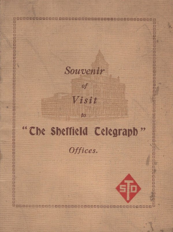 The Sheffield Telegraph Newspaper Offices Map Vintage Tour Book