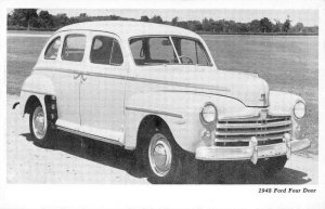 1948 Ford Four Door Automobile Ad Vintage Postcard JI657311