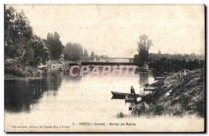 Old Postcard Creteil (Seine) Bords de Marne