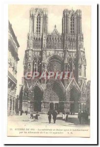 War of 1914 Old Postcard The cathedral of Reims after the bombing by the Germ...