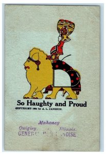 1904 Haughty Proud Egyptian Woman Riding Lion Art Nouveau Advertising Postcard