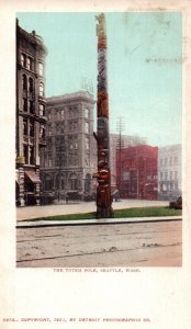 Seattle, Washington - Showing the Totem Pole in Downtown - in 1901