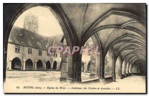 Old Postcard Bourg Ain Brou Church Interieur du Cloitre and Arcades