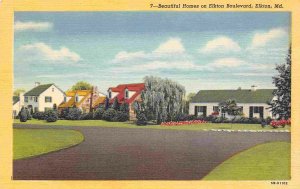 Elkton Boulevard Homes Elkton Maryland 1940s linen postcard