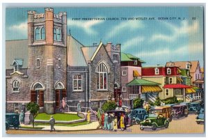 Ocean City New Jersey NJ Postcard First Presbyterian Church 7th And Wesley 1939