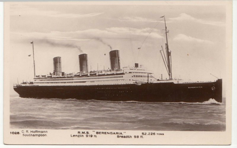 Shipping; Cunard RMS Berengaria No 1028 RP PPC, Unused 