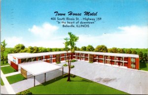 Postcard Town House Motel 400 South Illinois St Highway 159 Belleville, Illinois