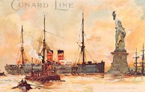 Cunard Line, Upper New York Bay Reproduction Ship Unused 