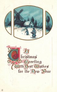 Vintage Postcard 1913 Christmas Greetings with the Best Wishes for the New Year