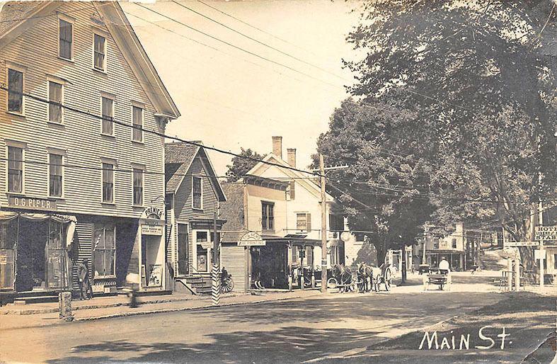 Merimack MA Dirt Street View Premier Theatre Horse & Wagons 1916 RPPC Postcard