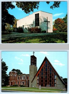 2 Postcards UTICA, NY ~ Trinity Lutheran Church & Our Saviour Lutheran Church