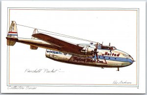 Airplane Fairchild Packet 1944 Prototype Wartime Army Use Under C-82A Postcard