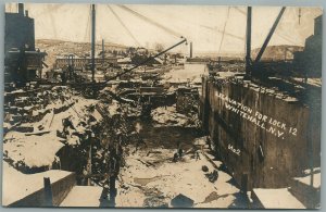 WHITEHALL NY EXCAVATION for LOCK No.12 ANTIQUE REAL PHOTO POSTCARD RPPC