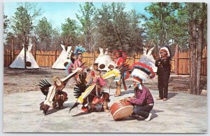 Vintage Six-Gun Territory Silver Springs FL Native American Eagle Dance Postcard