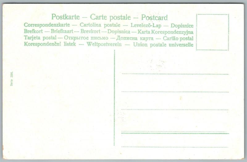 MULTIPLE BABIES in TREE SHADE ANTIQUE POSTCARD