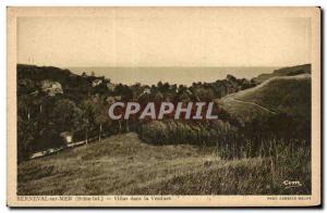 Old Postcard Berneval Sea Villas in the countryside