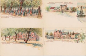 BRUSSELS 1897 EXPOSITION 13 Vintage Litho Postcards (L6038)