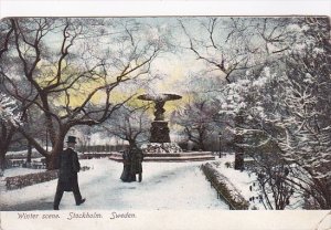 Sweden Stockholm Typical Winter Scene 1910