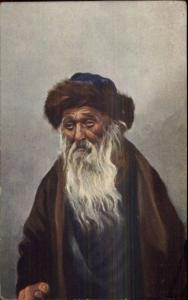 Judaica Old Jewish Man Jew of Jerusalem c1910 Postcard jrf